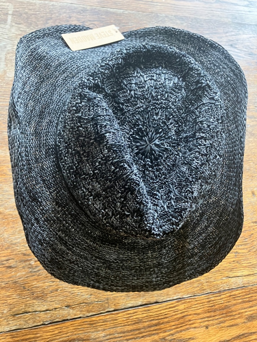 NWT Steve Madden Black Open Lacework Cowboy Hat Women's M - Picture 2 of 8